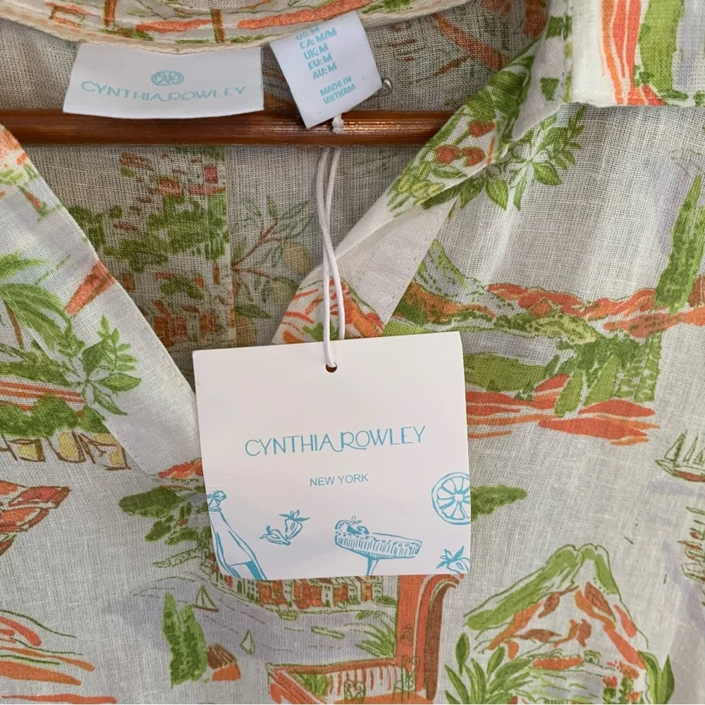 *NWT* Cynthia Rowley Tropical Print Beach Swim Cover Up / Kaftan - Picture 9 of 12